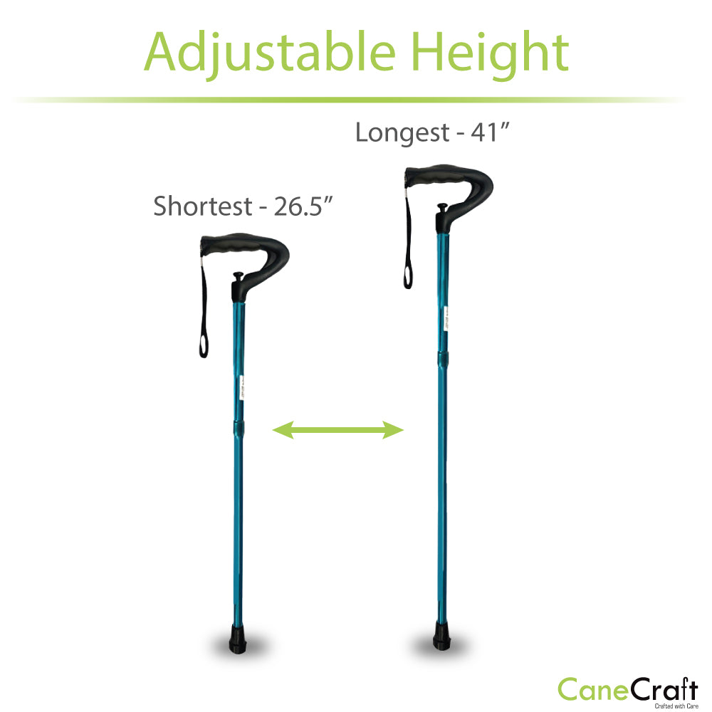 Anti-slip rubber tip for One Push Button Height adjustable offset cane