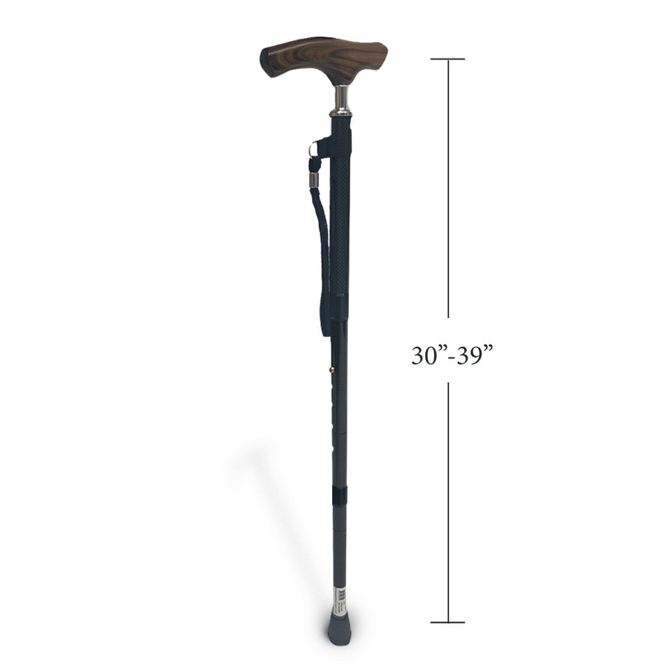 Carbon Fiber Standing Cane Dimensions in Black
