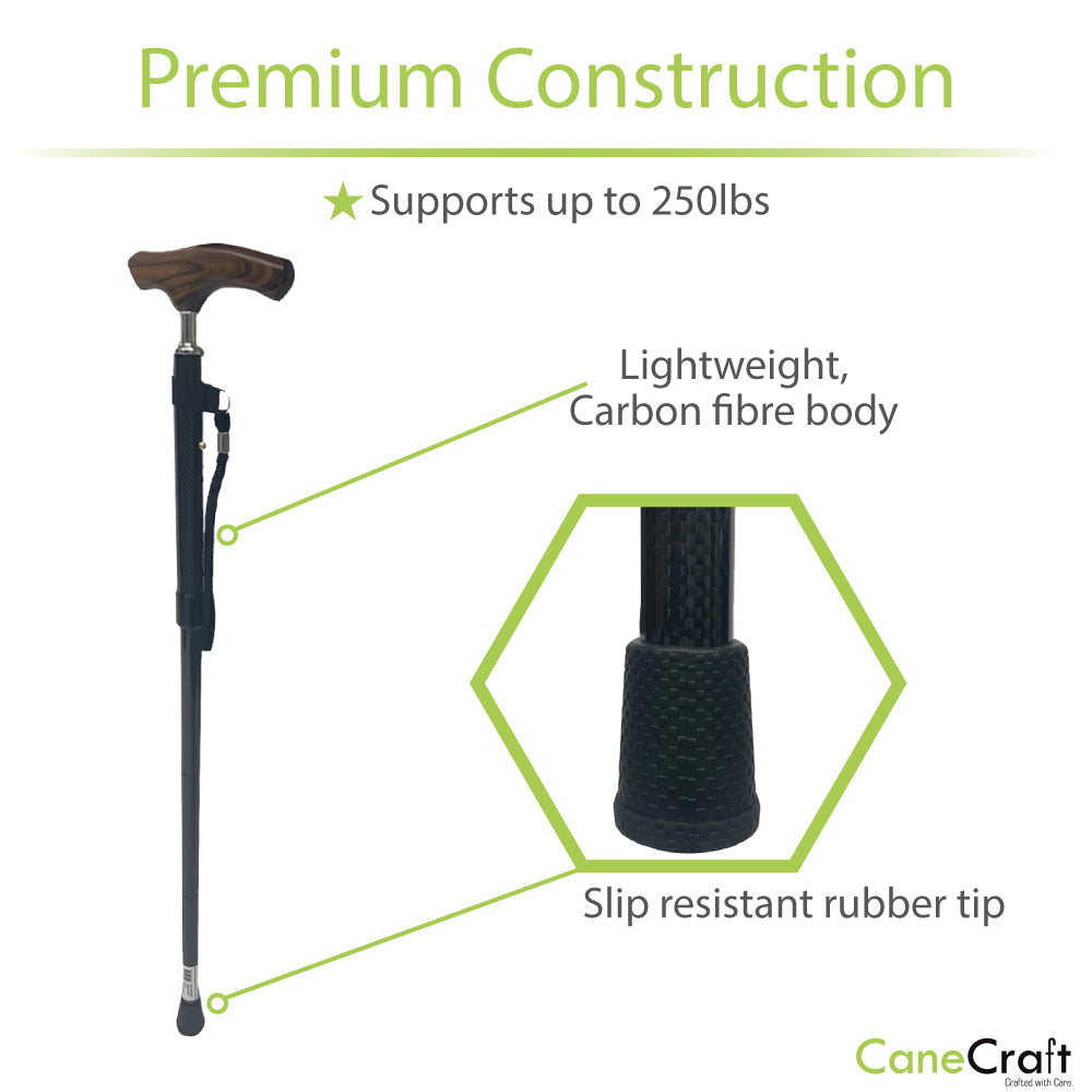 Easy Height Adjustment Carbon Fiber Folding Cane