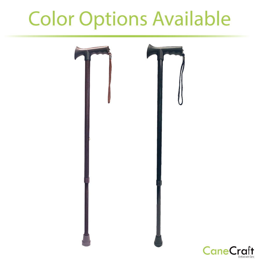 T - Handle cane with colour variant Black and Coffee.