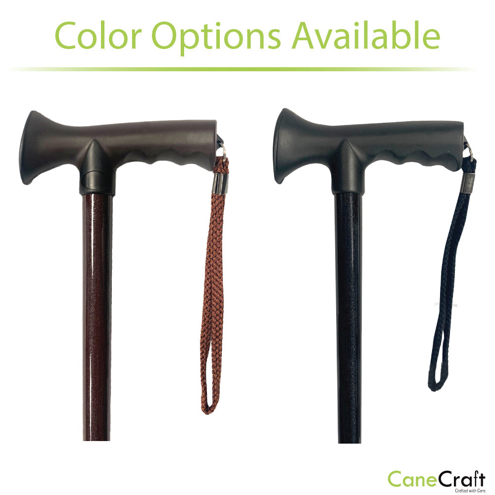 Palm Grip Rubber T-Handle Adjustable Cane