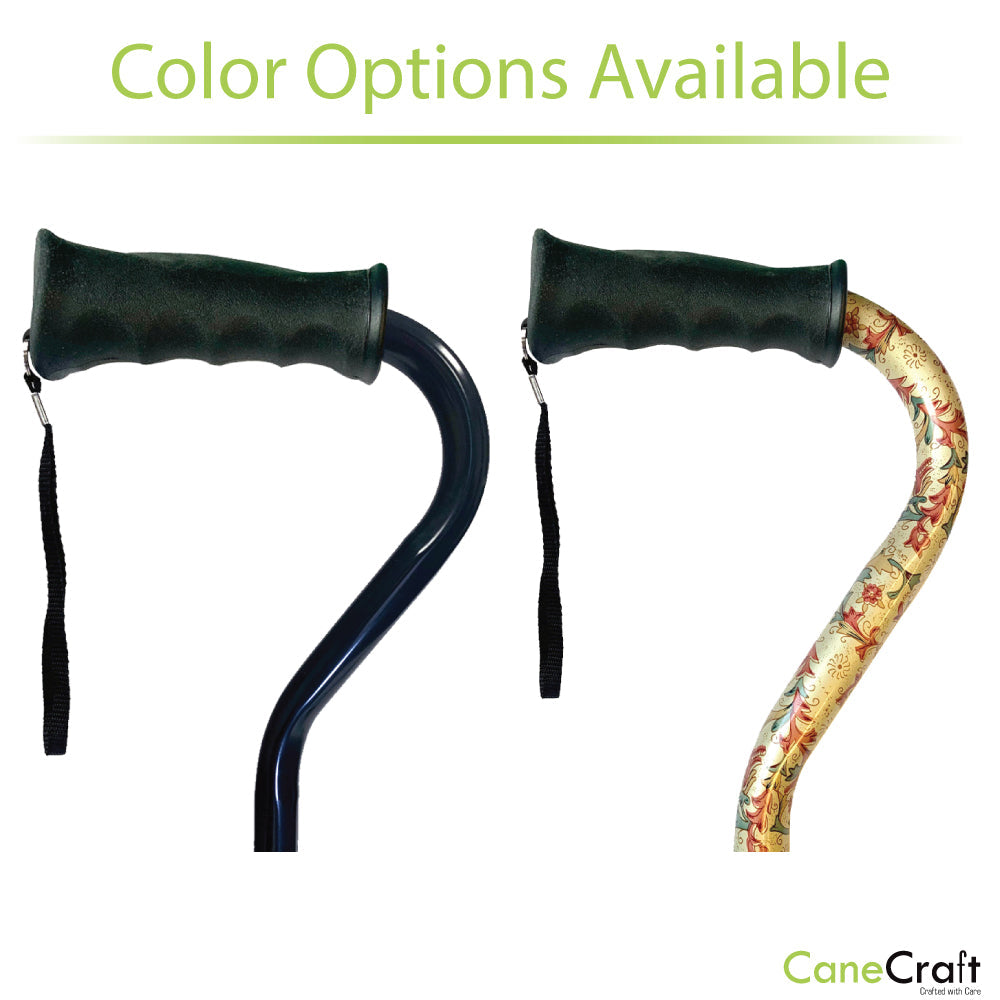 Designer Offset cane has an ultra-soft rubber handle that gives  comfort and better grip. 
