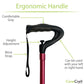 Adjustable standing walking cane with a wrist strap for a better grip.