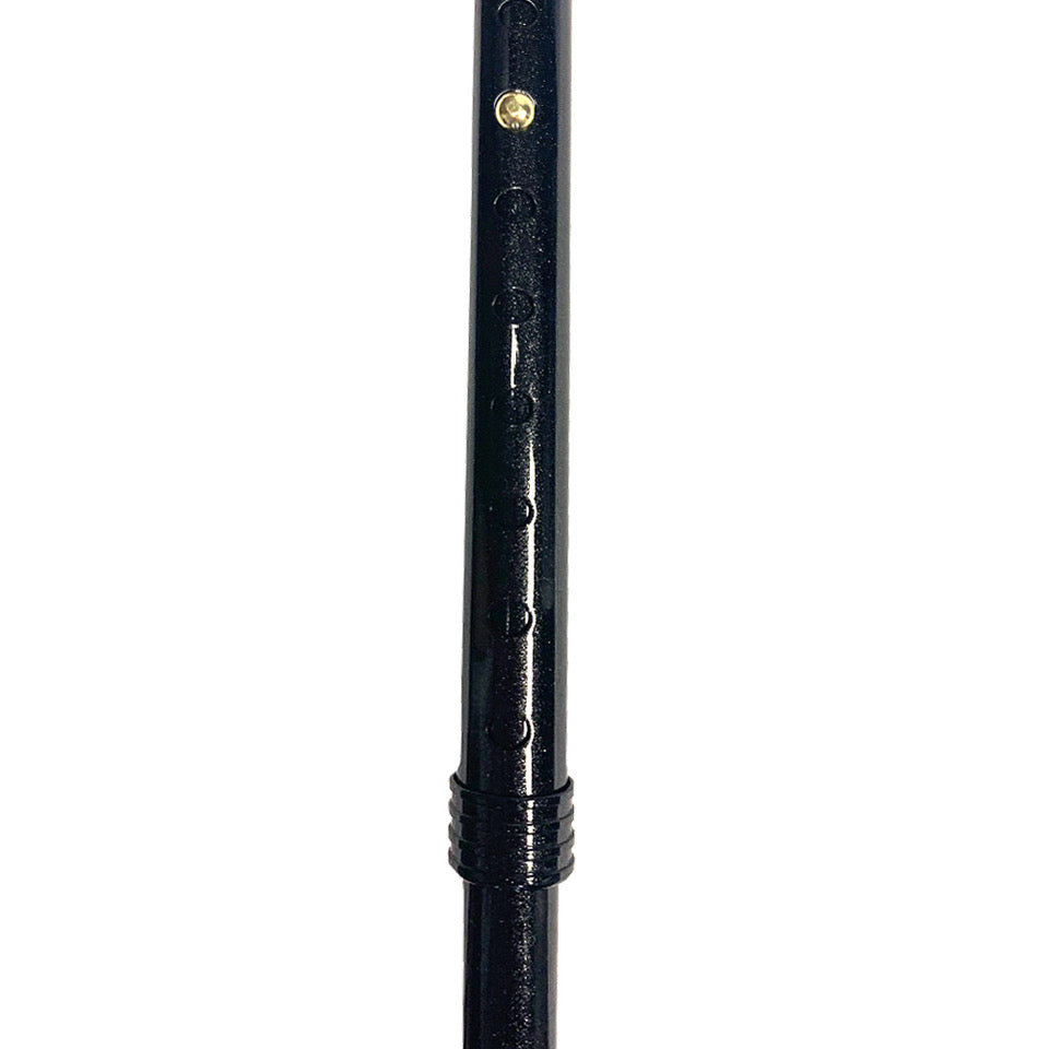 Folding Cane Height Adjustable Black with Silicon Handle