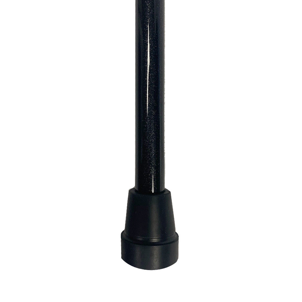 Folding Cane Tip Black with Silicon Handle