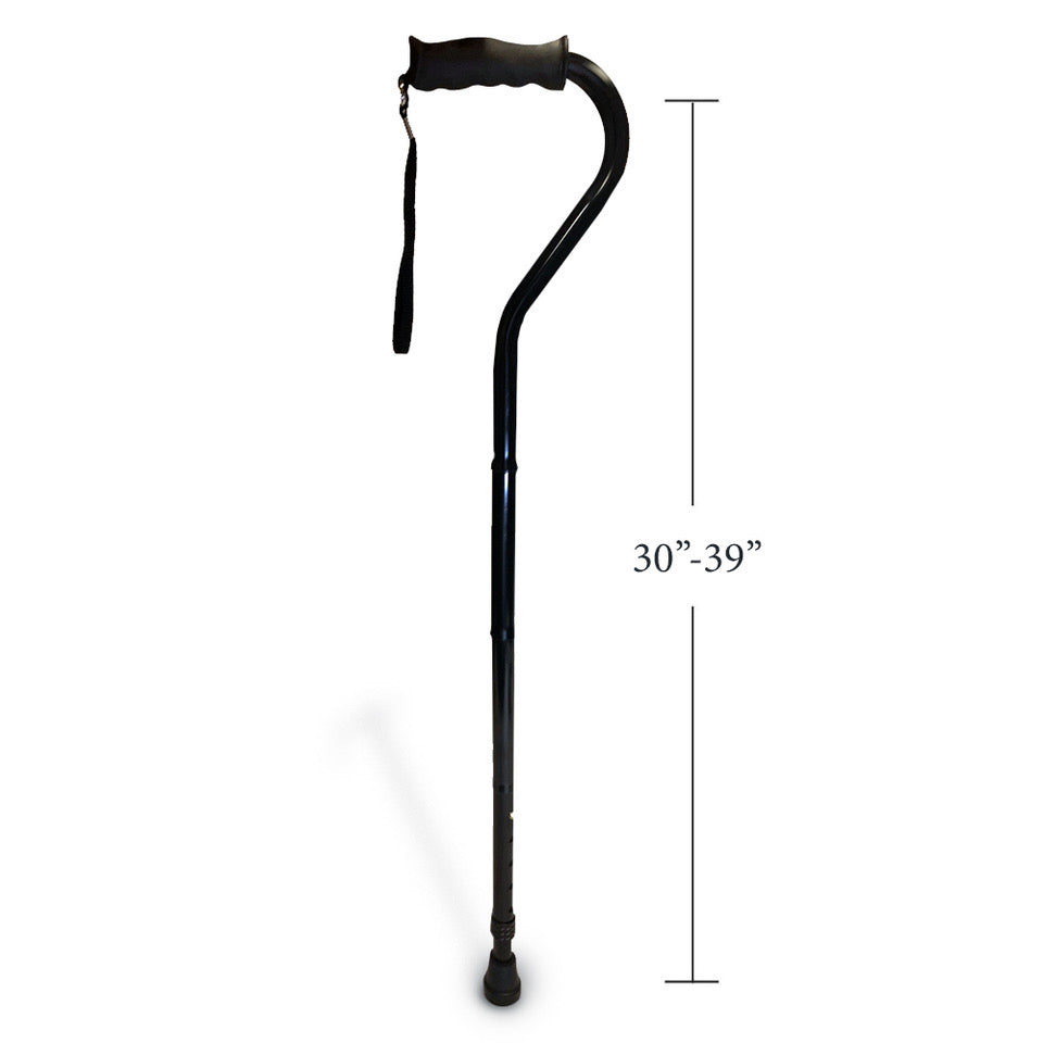 Adjustable folding cane comes with a wrist strap, Retaining clip and storage pouch. 