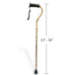 Designer folding cane is height adjustable from 33.5" to 37.5" with a push button.