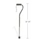 Offset Cane with Soft Foam Handle Dimensions in Silver