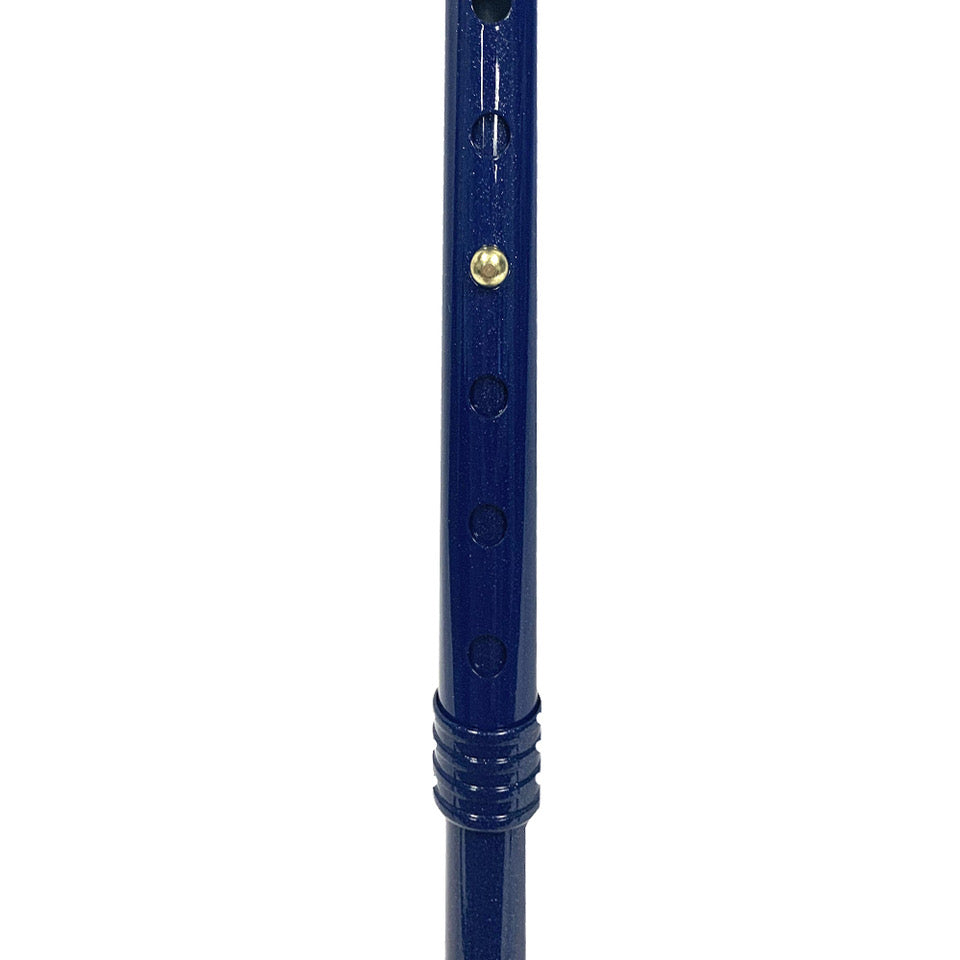 Offset Cane Height Adjustable with Soft Rubber Grip in Dark Blue