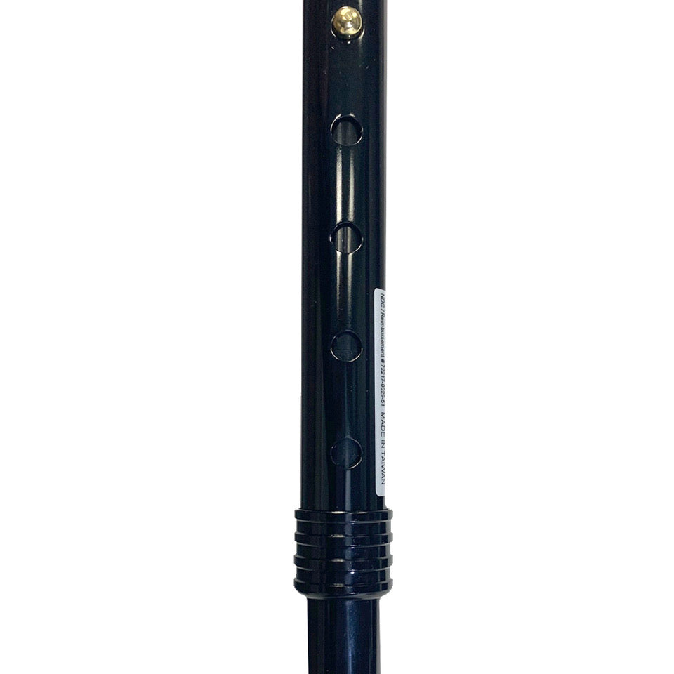 Offset Handle Cane Height Adjustable in Black