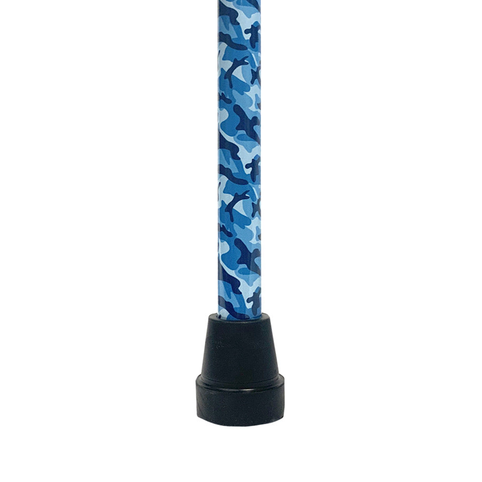 Offset Cane Tip with Soft Foam Handle in Blue Camo