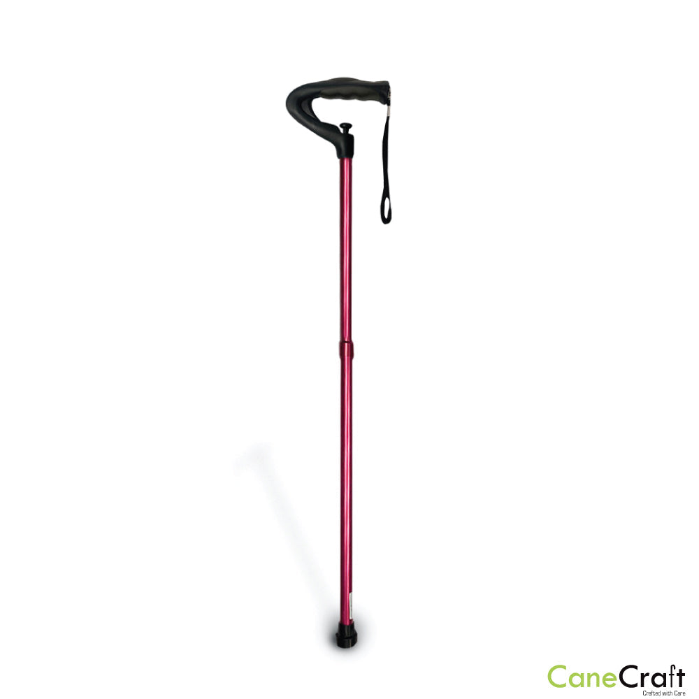 One Push Button Height Walking Cane is height adjustable from 26.5" to 41". 