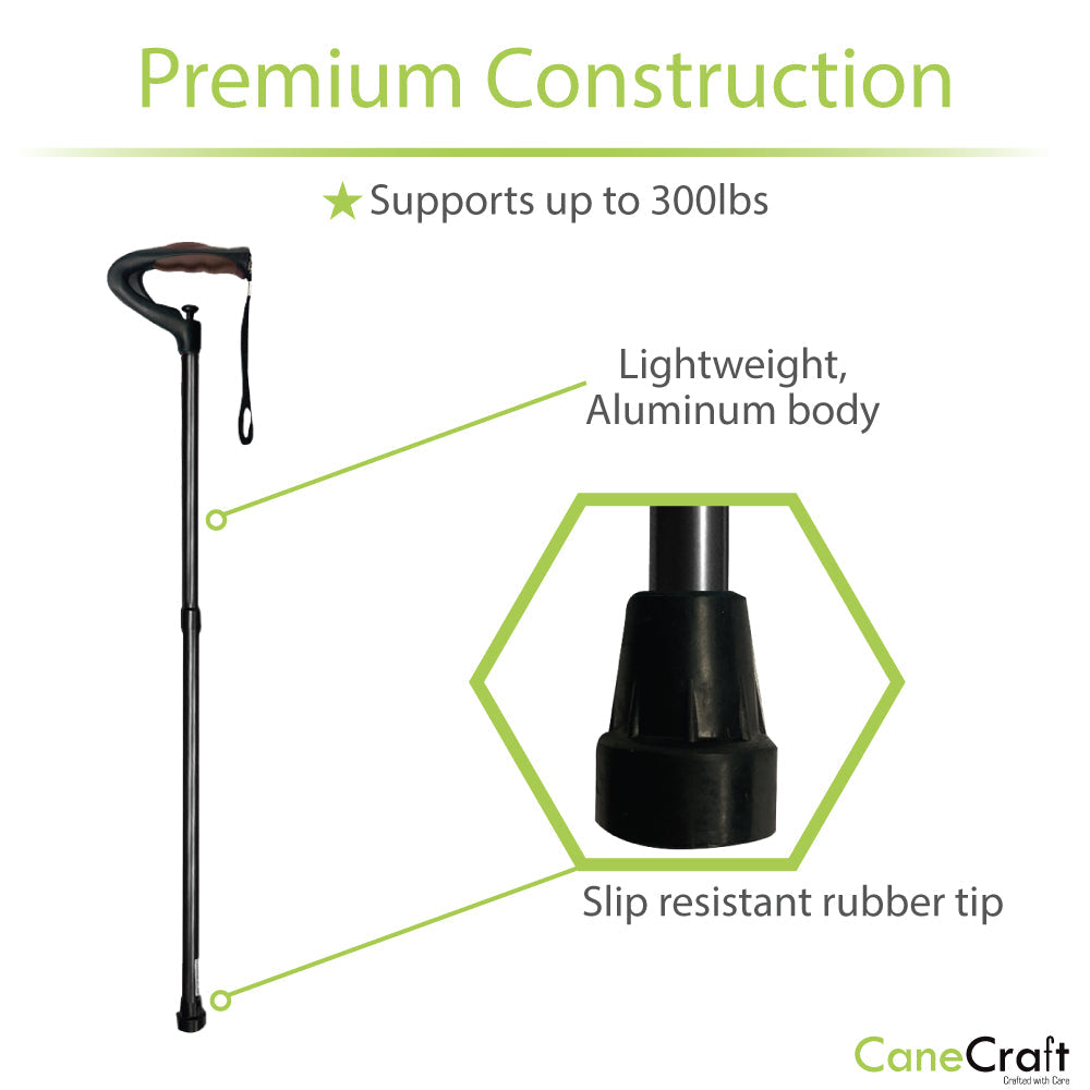 Anti-slip Black rubber cane tip