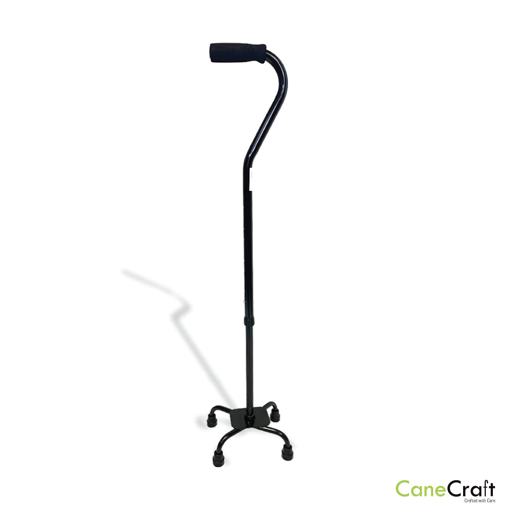 Small Base Quad Cane Standing Black