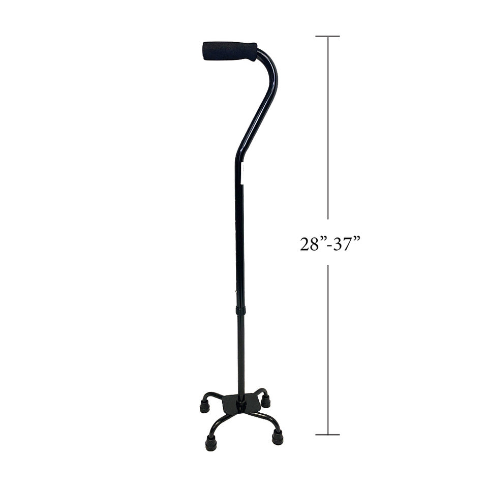 Quad Cane with Small Base Dimensions - Black