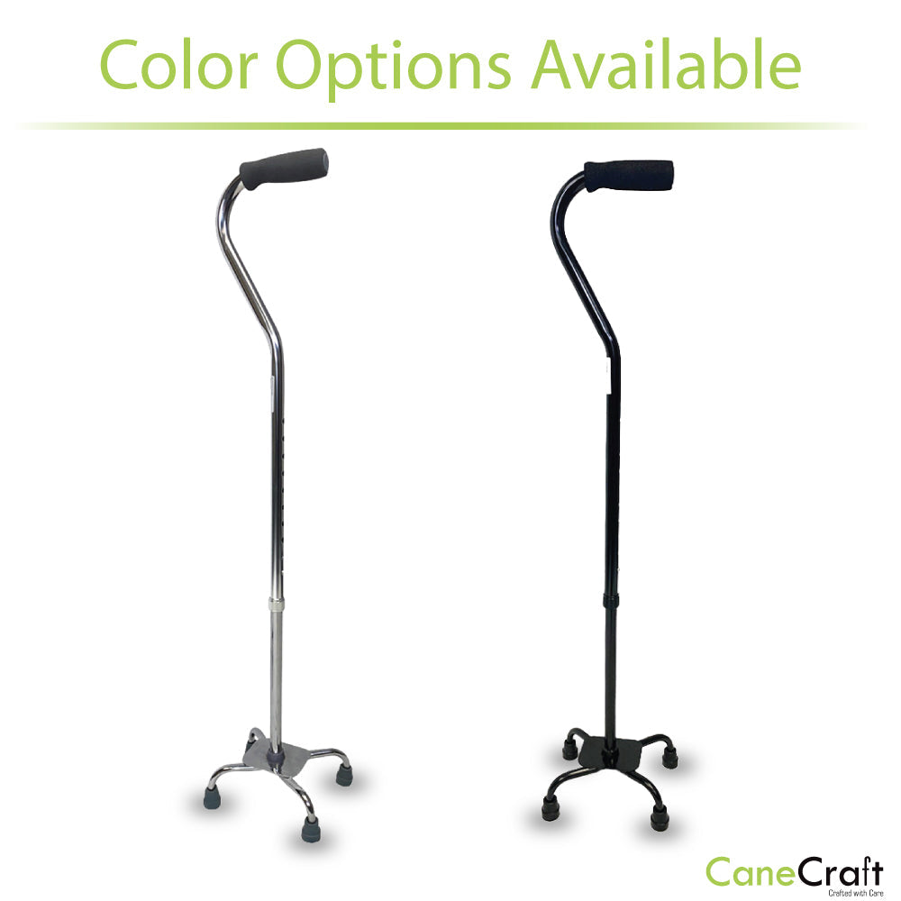 Quad Cane Available in Colors Chrome and Black