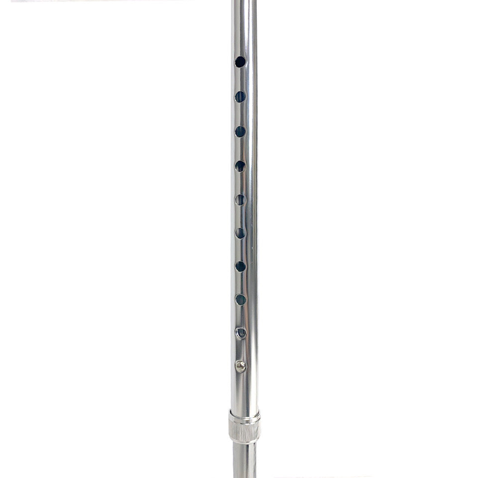 Height Adjustable Quad Cane with Small Base - Chrome