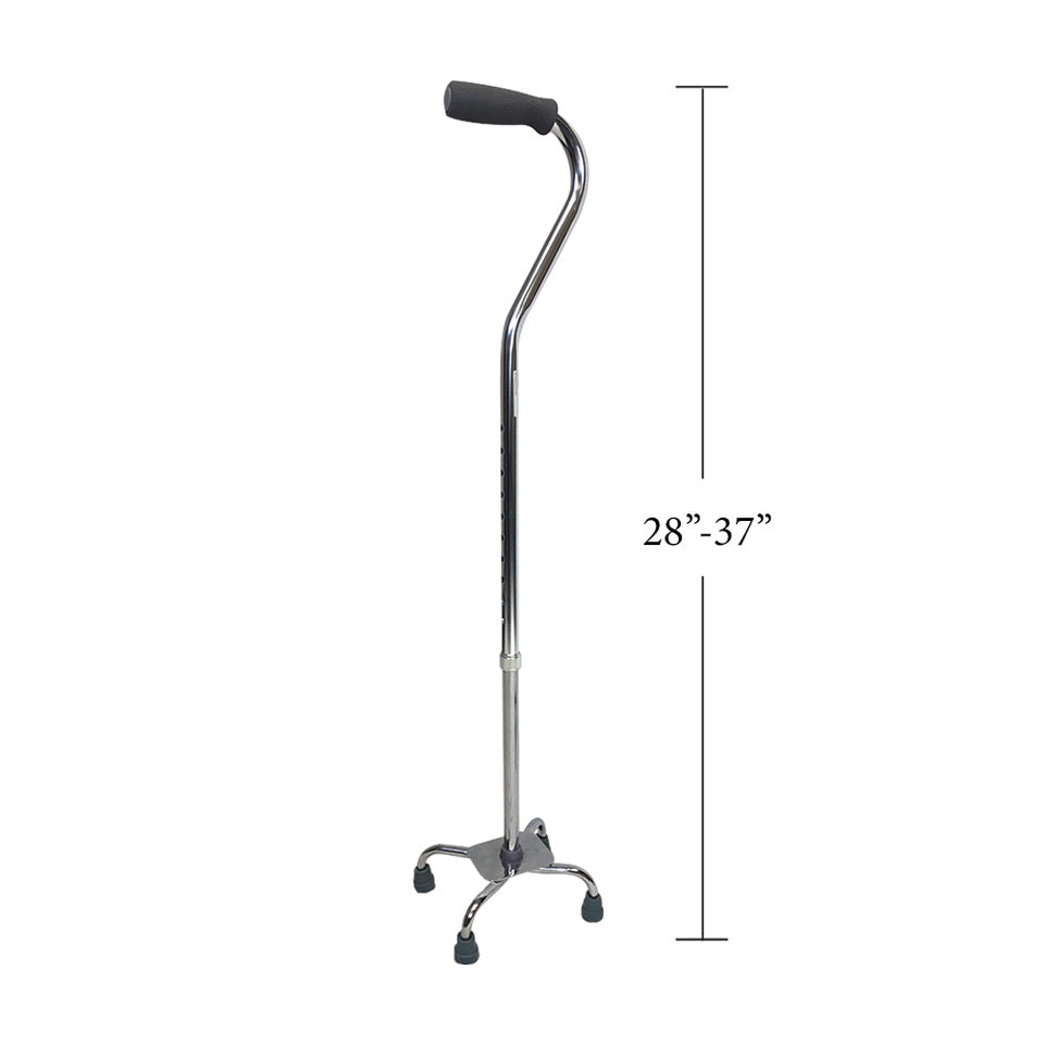 Quad Cane with Small Base Dimensions - Chrome