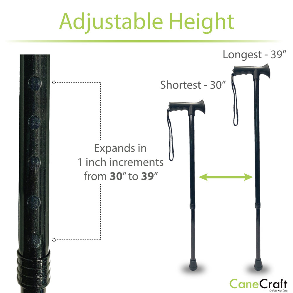 best walking cane for balance - T handle cane in black