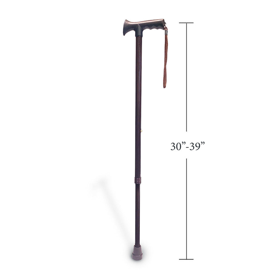 T-Handle Adjustable Walking Cane - color variant Black and Coffee.
