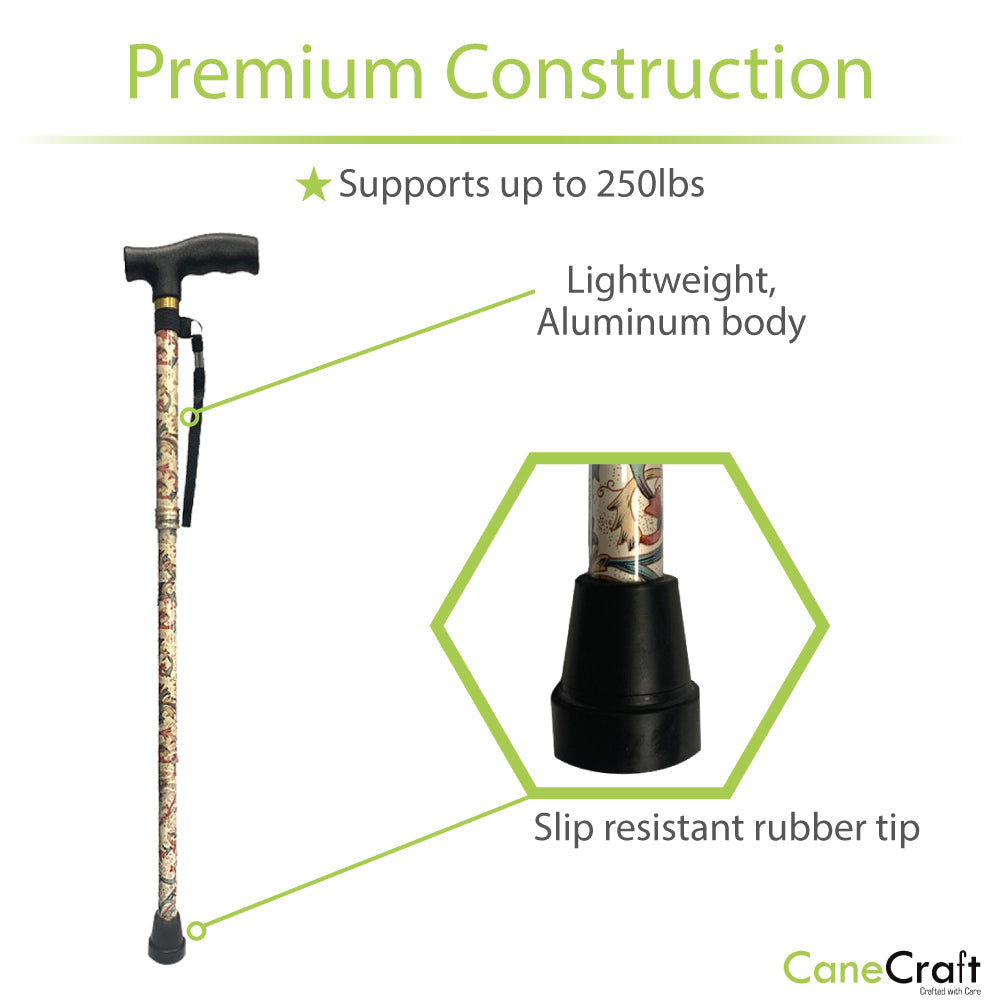 Designer Folding Cane Royal Crescent with Premium Construction