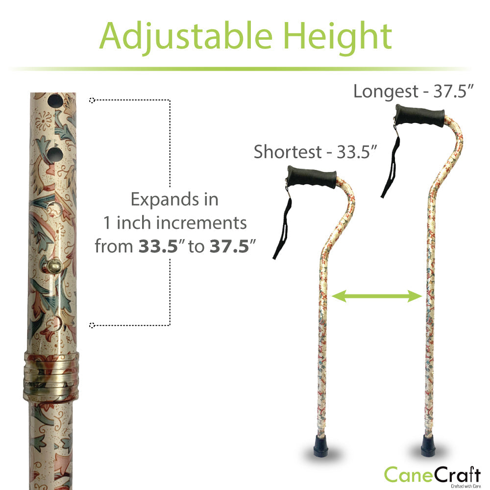 The folding cane is made of an aluminium body that makes it lightweight and anti-corrosive, making it more durable. 