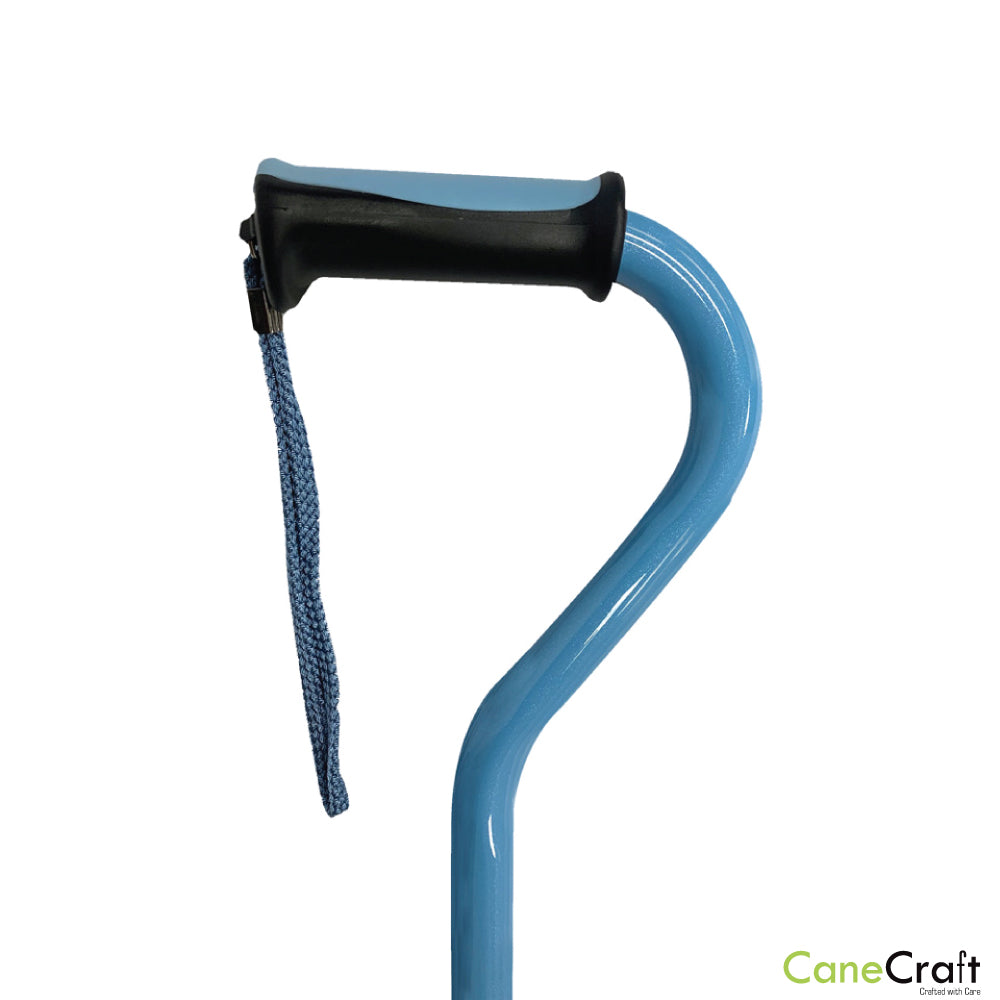 Offset Cane with Soft Rubber Handle Aqua Blue