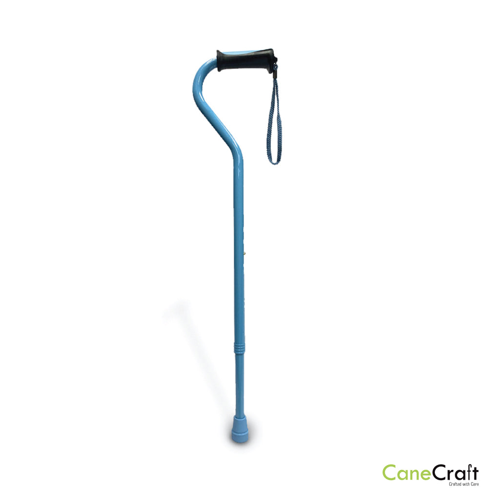 Offset Handle Walking Cane with Soft Rubber Grip - Aqua Blue ...