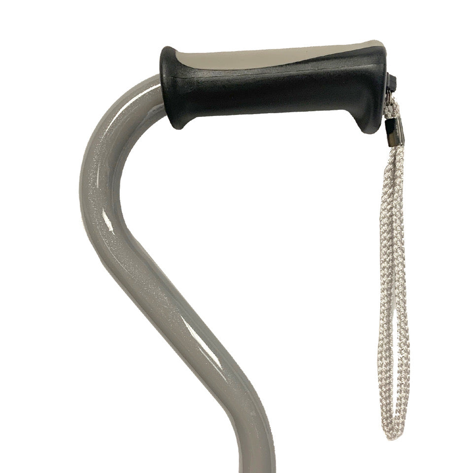 Offset Handle Walking Cane with Soft Rubber Grip - Pearl Grey ...