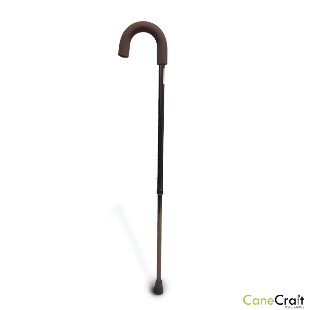 Round Handle Adjustable Walking Cane Bronze with soft foam grip