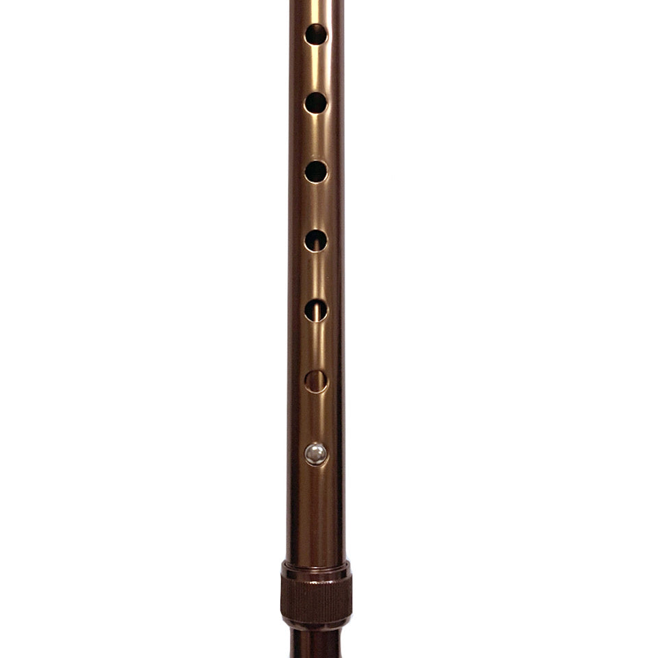 Round Handle Adjustable Cane height from 30" to 39" with 1" increments to match your height.
