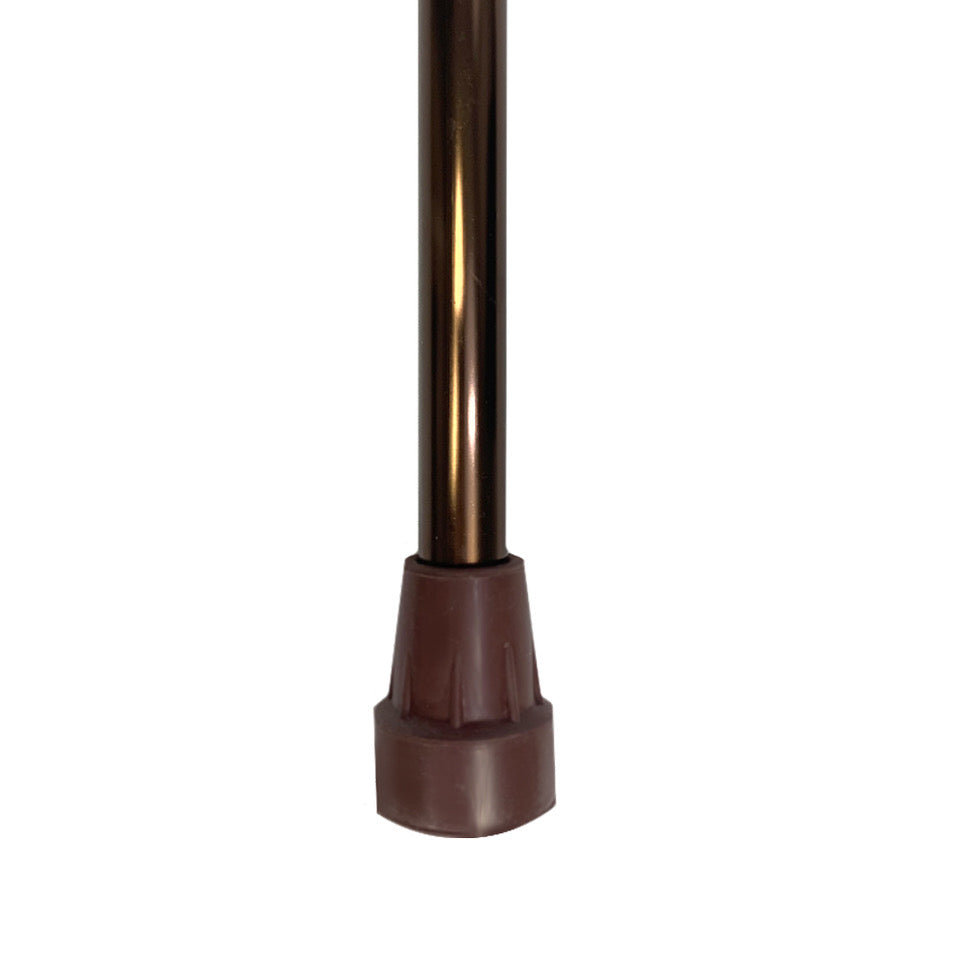 Round Handle Cane Anti Slip Rubber Tip Bronze