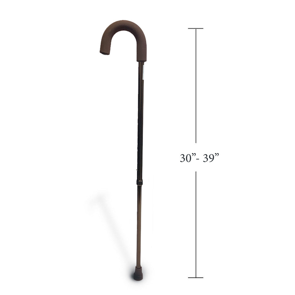 Round Handle Walking Cane with Dimensions Bronze