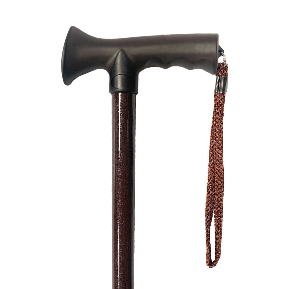 T-Handle Adjustable Walking Cane - Coffee 